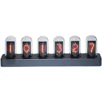 BOG Tube Clock Met Glow Tube - IPS Kleurenscherm - Digitale Klok Met WiFi - Analoge En Digitale Tijdweergave - Bureaudecoratie - Cadeau Voor Thuis Of Kantoor