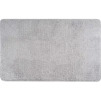 Fluffy chenille badmat met antislip onderkant (50 x 80 cm, grijs)