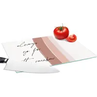 KitchenYeah Glazen Snijplank - 28x20 - Regenboog - Always go for the rainbow - Quotes - Tekst - Snijplanken Glas