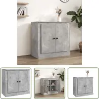 vidaXL Kast - Dressoir - Dressoir 70x35,5x67,5 cm bewerkt hout betongrijs - Houten Dressoir - Grijze Dressoir - Modern Dressoir
