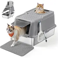 Usorteret Kattenbak met draaideksel en lekvrije constructie, Duifgrijs