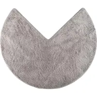 OEM badmat voor hoekdouches, hoge pool van microvezel, antislip onderkant (Rond | Binnenmaat 45 x 45 cm, Grijs)