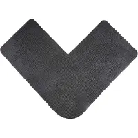 OEM badmat voor hoekdouches van chenille met antislip onderkant (L-vormig | binnenmaat 50 x 50 cm, antraciet)