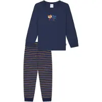 Schiesser Nachtkledij 'Boys World' navy / curry