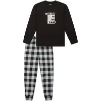 Schiesser Nachtkledij ' Nightwear ' zwart