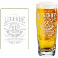 Luxentu Willi Becher Bierglas mit Gravur Legende seit 60 Jahren 0,5 l