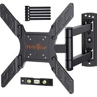 Perlegear TV muurbeugel, draaibare kantelbare TV beugel voor 26-55 inch flat & curved TV's tot 45Kg, max.VESA 400x400mm