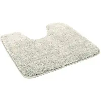Kinzler J-10002/30 Zilveren badmat, microvezel, 50x55 cm met uitsparing