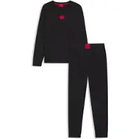 HUGO Pyjama lang 'GALAXY' rood / zwart
