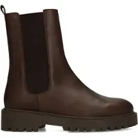 Manfield Bruine leren chelsea boots | Maat 37