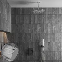 Saniclear Talpa Stripes inbouw regendouche met 30cm hoofddouche en plafondarm chroom