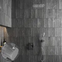 Saniclear Talpa Curved inbouw regendouche met 20cm hoofddouche, muurarm en 2 standen handdouche chroom