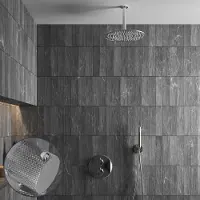 Saniclear Talpa Curved inbouw regendouche rond met 20cm hoofddouche en plafondarm chroom