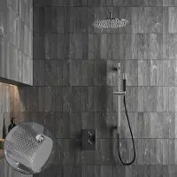 Saniclear Talpa Curved Pro inbouw regendouche met 20cm hoofddouche, muurarm en glijstang chroom
