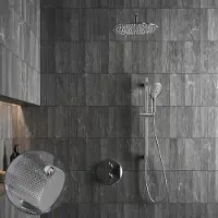 Saniclear Talpa Curved inbouw regendouche rond met 30cm hoofddouche, muurarm, 2 standen handdouche en glijstang chroom