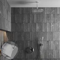 Saniclear Talpa Stripes inbouw regendouche rond met 30cm hoofddouche, plafondarm en 2 standen handdouche chroom
