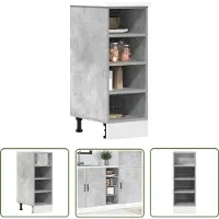 vidaXL Keukenopbergruimte - Onderkasten - Onderkast Riga 30x44,5x81,5 cm bewerkt hout betongrijs - Houten Kast - Betonnen Grijze Kast - Opslagruimte