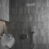 Saniclear Talpa Curved inbouw regendouche rond met 20cm hoofddouche, muurarm en 2 standen handdouche chroom