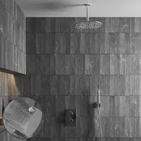 Saniclear Talpa Curved inbouw regendouche met 30cm hoofddouche en plafondarm chroom
