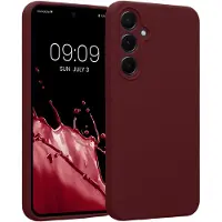 Kwmobile telefoonhoesje geschikt voor Samsung Galaxy A55 5G - TPU backcover met siliconen coating - Smartphone case in bordeaux-violet
