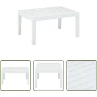 The Living Store Buistafel - Tuin Tafel - Tuintafel 78x55x38 cm kunststof wit - Plastic Tafel - Witte Tafel - Outdoor Tafel