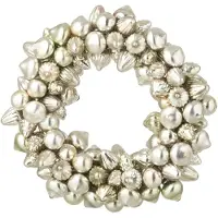 J-Line decoratie Krans Kerstbal - glas - zilver