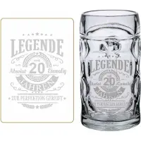 Luxentu Bierkrug mit Gravur Legende seit 20 Jahren 0,5 Liter