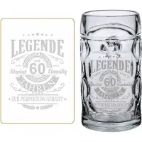 Luxentu Bierkrug mit Gravur Legende seit 60 Jahren 0,5 Liter