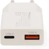 Nedis USB lader | USB-C PD en USB-A QC | GaN | 20W | wit