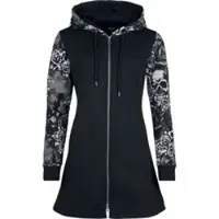 Black premium by emp Vest met capuchon - Skull & Roses - S tot 5XL - voor Vrouwen - zwart - Maat 3XL