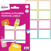 Avery Naamstickers, Folie, 34 x 48 mm, Gekleurde Rand