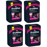 DryNites Huggies luierbroekjes - meisjes - 4 tot 7 jaar (17 - 30 kg) - 64 stuks - nachtbroekjes - extra voordeel
