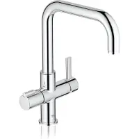 GROHE Red 1-gats kokendwaterkraan met U-uitloop Duo (koud en warm) voor Red boiler chroom