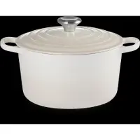 Le Creuset Braad- / Stoofpan Signature Rond Hoog 24cm/5,0l Meringue Gietijzer