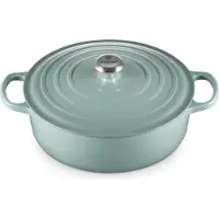 Le Creuset Lage Braad-/Stoofpan Signature Rond 30cm 6,2l Sea Salt Gietijzer