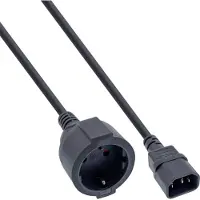 InLine C14 - CEE 7/3 stroomkabel voor UPS/PDU - 3x 0,75mm / zwart - 1 meter