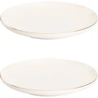 Maastricht porselein - Ligne D'Or - Bord - 2 stuks - ø 27 cm - Wit/Goud - Porselein - Bordenset