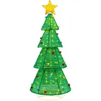 Costway LED kunstkerstboom, verlichte kerstboom van 192 cm met LED-lampjes