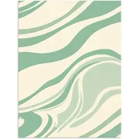 PosterMonkey Poster 120x160 cm - Organische lijnen - Mintgroen - Marmer - Posters - Kamer decoratie - Wanddecoratie woonkamer - Muurdecoratie slaapkamer XXL