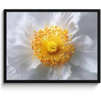 PosterMonkey Poster in lijst - Fotolijst 80x60 cm - Posters - Wit - Bloem - Elegant - Posterlijst zwart - Decoratie - Wanddecoratie woonkamer - Muurdecoratie slaapkamer