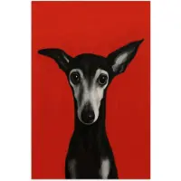 PosterMonkey Poster 60x90 cm - Windhond - Minimalistisch - Rood - Posters - Kamer decoratie - Wanddecoratie woonkamer - Muurdecoratie slaapkamer