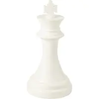 J-Line decoratie Schaakstuk Koning - polyresin - wit