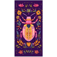 PosterMonkey Poster 60x120 cm - Kever - Felgekleurd - Bloemen - Bladeren - Posters - Kamer decoratie - Wanddecoratie woonkamer - Muurdecoratie slaapkamer