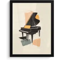 PosterMonkey Poster in lijst - Fotolijst 30x40 cm - Posters - Vleugel - Zwart - Abstract - Illustratie - Posterlijst zwart - Decoratie - Wanddecoratie woonkamer - Muurdecoratie slaapkamer