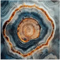 PosterMonkey Poster 50x50 cm - Cirkel - Ringen - Steen - Tinten - Posters - Kamer decoratie - Wanddecoratie woonkamer - Muurdecoratie slaapkamer