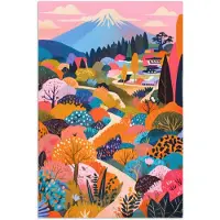 PosterMonkey Poster 20x30 cm - Witte bergtop - Modern - Kleurrijk - Posters - Kamer decoratie - Wanddecoratie woonkamer - Muurdecoratie slaapkamer