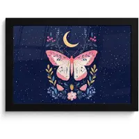 PosterMonkey Poster in lijst - Fotolijst 30x20 cm - Posters - Vlinder - Maan - Bloemen - Sterrenhemel - Posterlijst zwart - Decoratie - Wanddecoratie woonkamer - Muurdecoratie slaapkamer