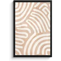 PosterMonkey Poster in lijst - Fotolijst 40x60 cm - Posters - Beige - Aardspatroon - Posterlijst zwart - Decoratie - Wanddecoratie woonkamer - Muurdecoratie slaapkamer