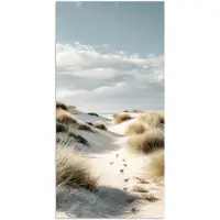 PosterMonkey Poster 20x40 cm - Duinen - Gras - Sporen - Wolken - Posters - Kamer decoratie - Wanddecoratie woonkamer - Muurdecoratie slaapkamer