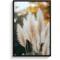 PosterMonkey Poster in lijst - Fotolijst 80x120 cm - Posters - Pampasgras - Pluimen - Sierlijk - Posterlijst zwart - Decoratie - Wanddecoratie woonkamer - Muurdecoratie slaapkamer